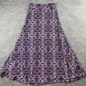 LuLaRoe Purple and Black Patterned Maxi Skirt